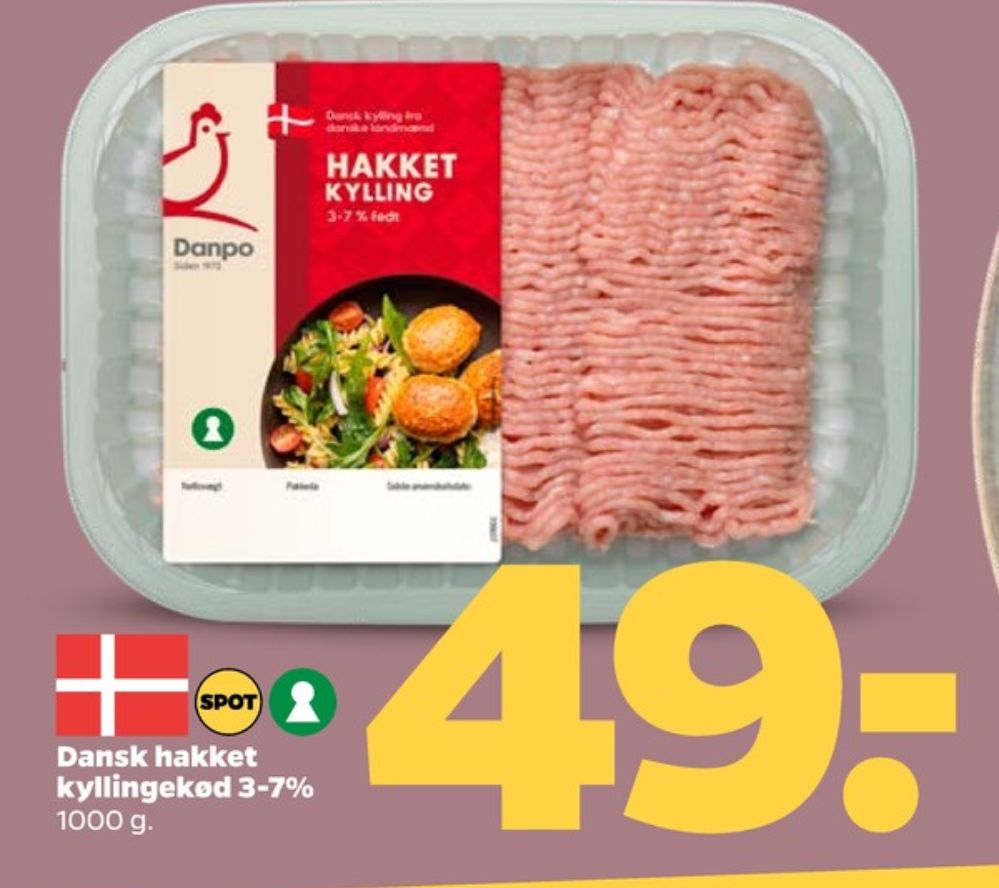 Danpo, Hakket kylling 3-7%