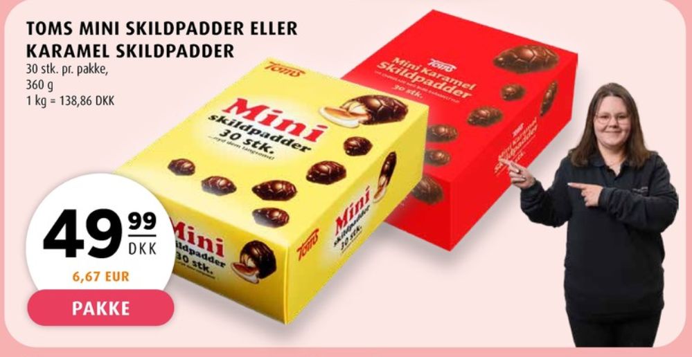 Toms Mini Karamel Skildpadder, Chokoladeskildpadder