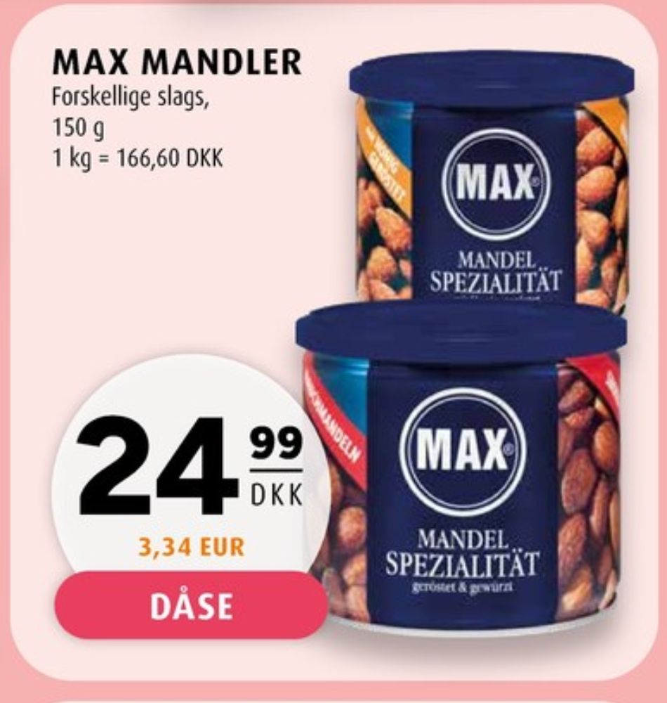 Max, Mandler Ristede og Aromatiserede
