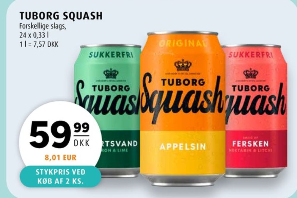 Tuborg Squash, Appelsinsodavand 24 pk.