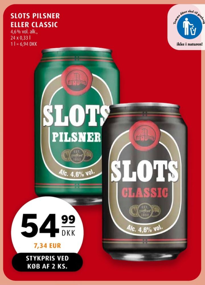 Slots Pilsner, Øl 24 pk.