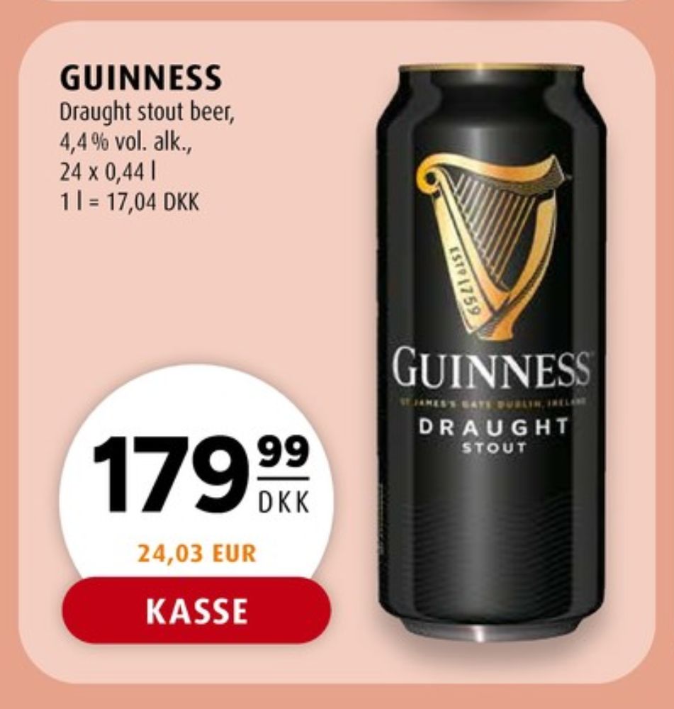 Guinness Draught, Specialøl 24 pk.