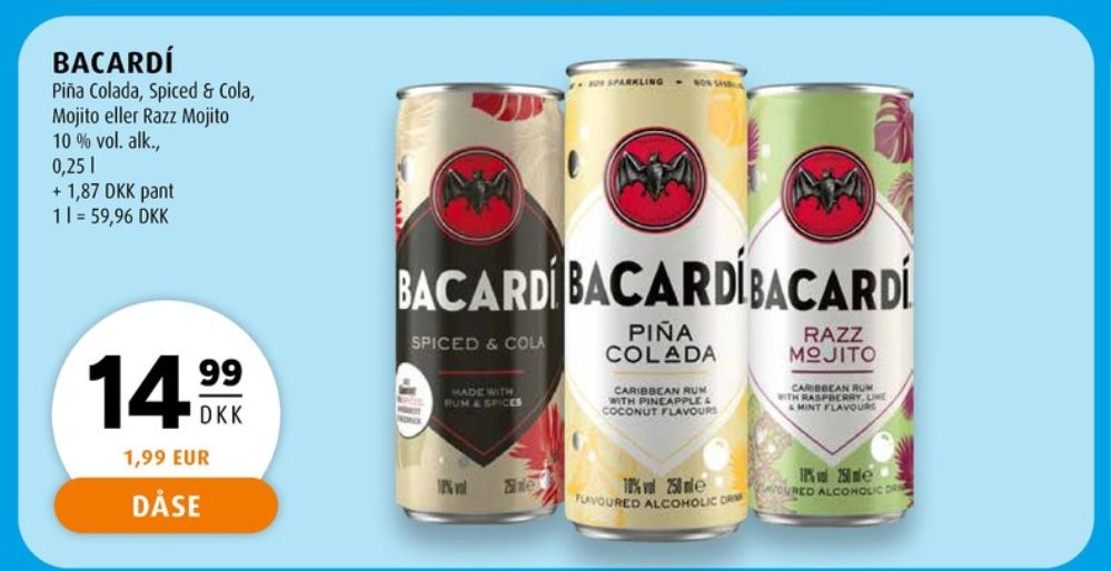 Bacardi, Spiced Rum & Cola