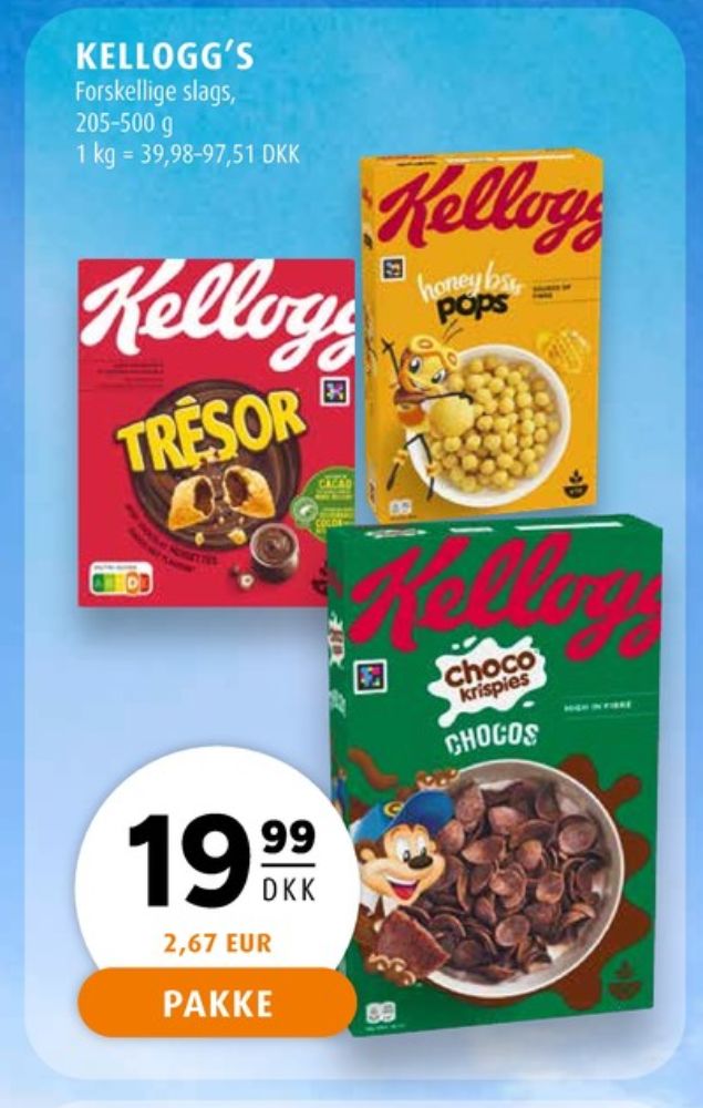Kelloggs Tresor, Morgenmadsprodukt Choco Nut