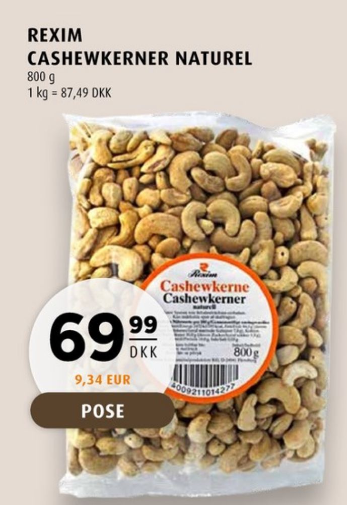 Rexim, Cashewnødder