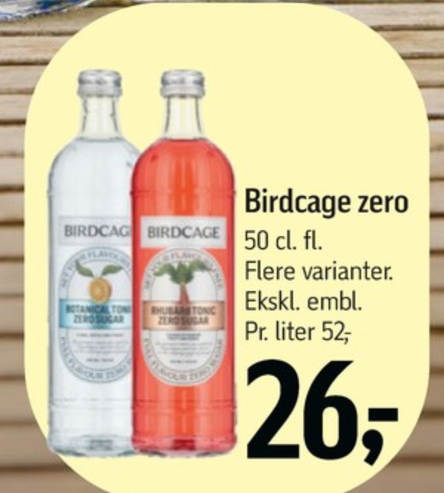 Birdcage Botanical Zero, Tonicvand