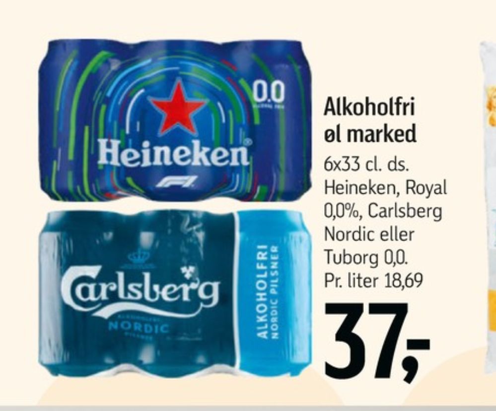 Carlsberg Nordic Pilsner, Øl - Alkoholfri 6 pk.