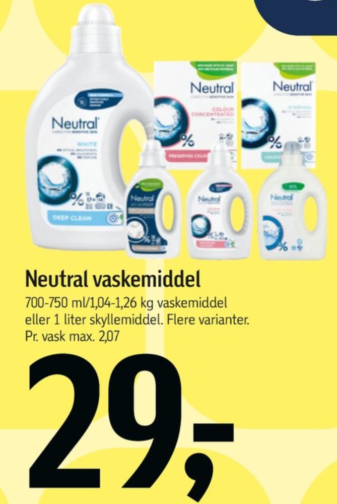 Neutral, Vaskemiddel-flydende