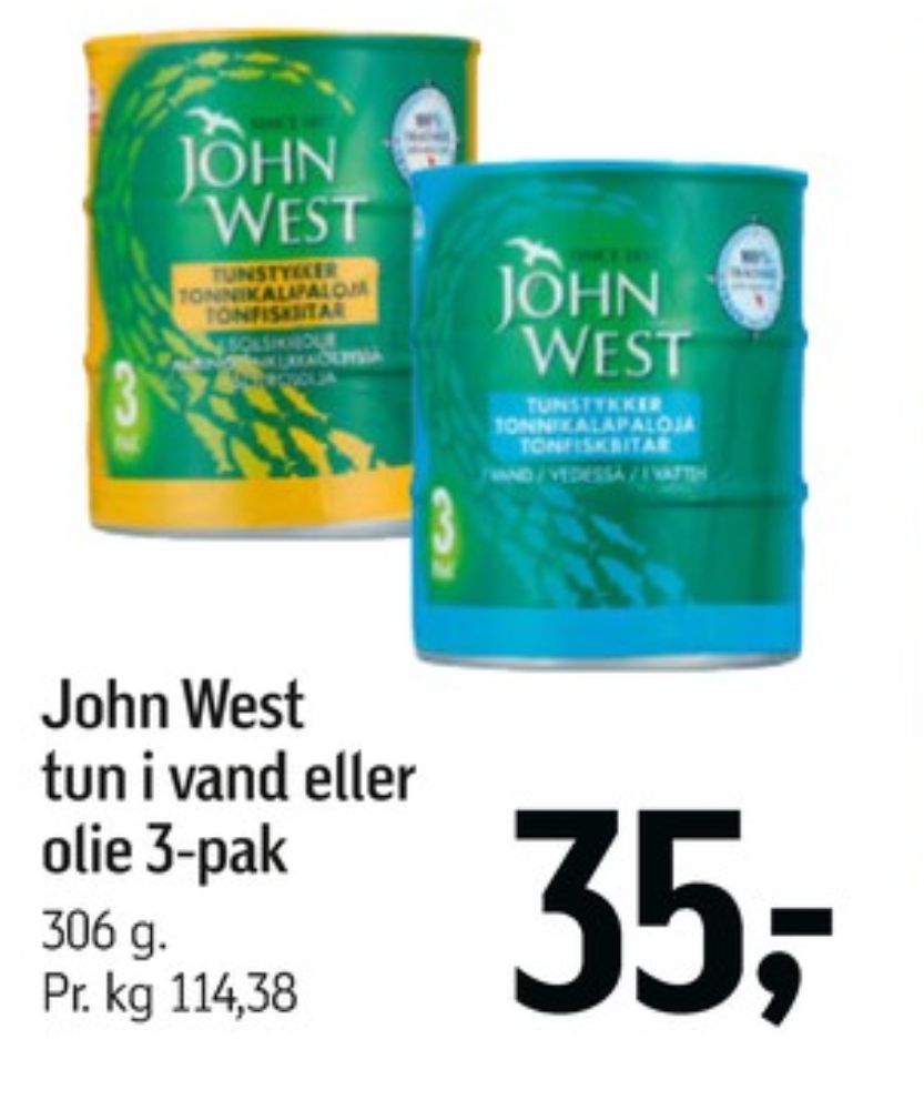 John West, Tun i vand