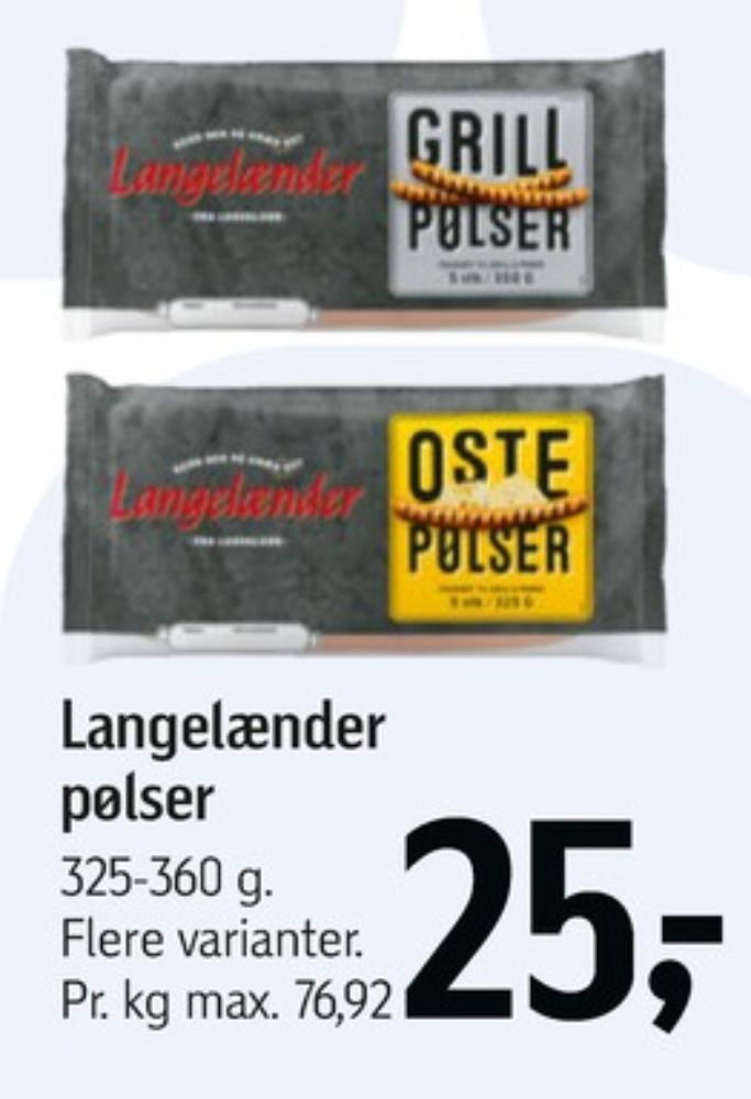 Langelænder, Grillpølser