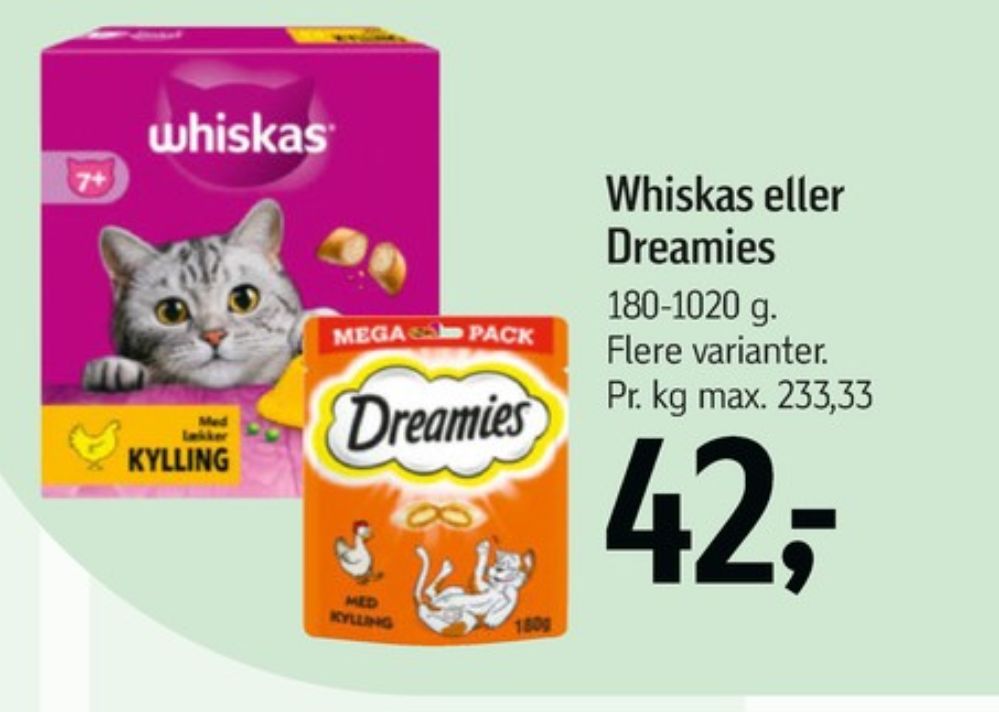 Whiskas, Kattefoder