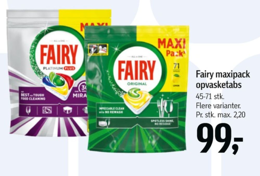 Fairy, Maskinopvask-tabs