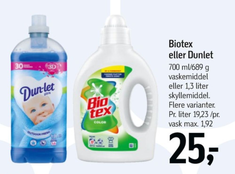 Biotex, Vaskemiddel-flydende