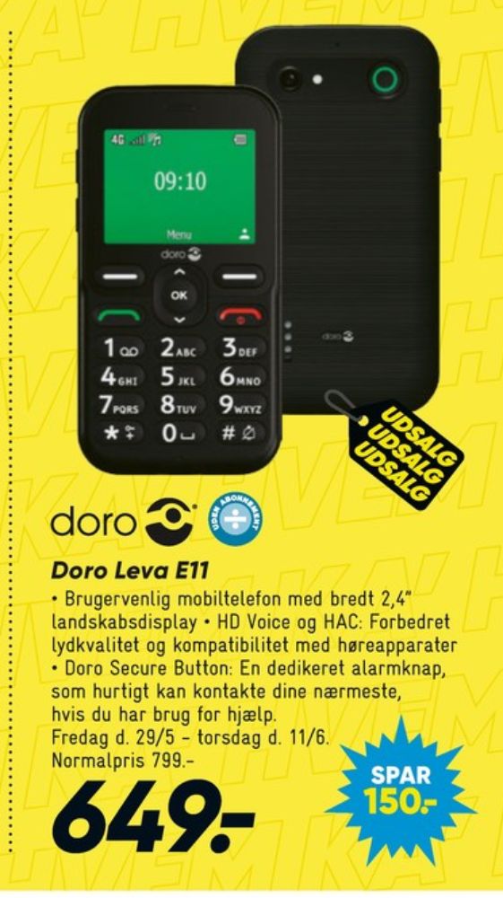 Doro Leva E11, Mobiltelefon