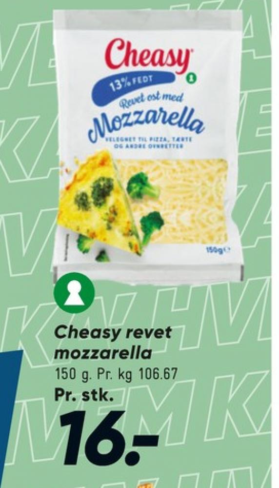Cheasy, Revet ost Mozzarella