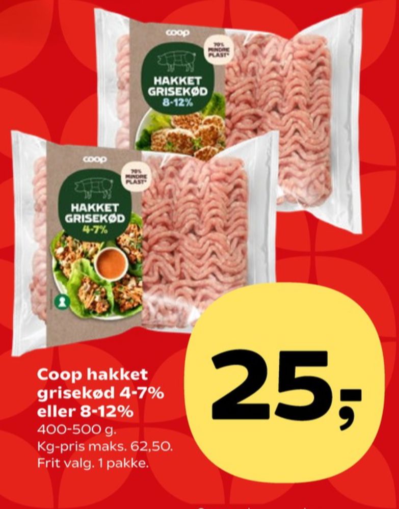 Coop, Hakket grisekød 8-12%