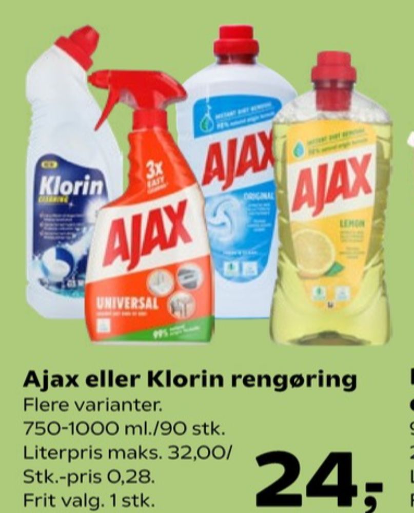 Ajax, Rengøring - universal
