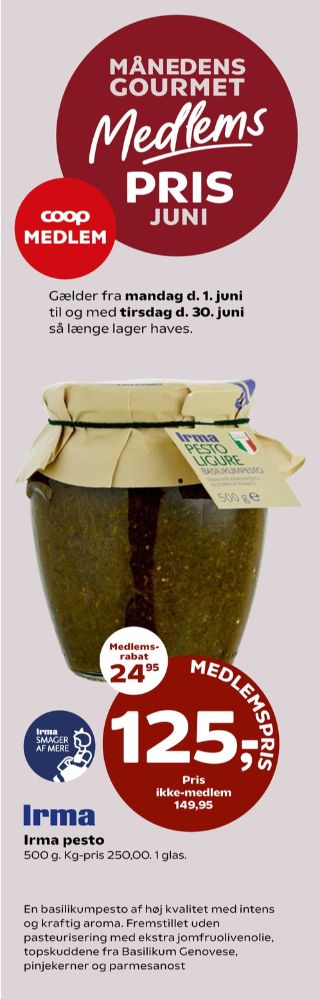 Irmas, Pesto