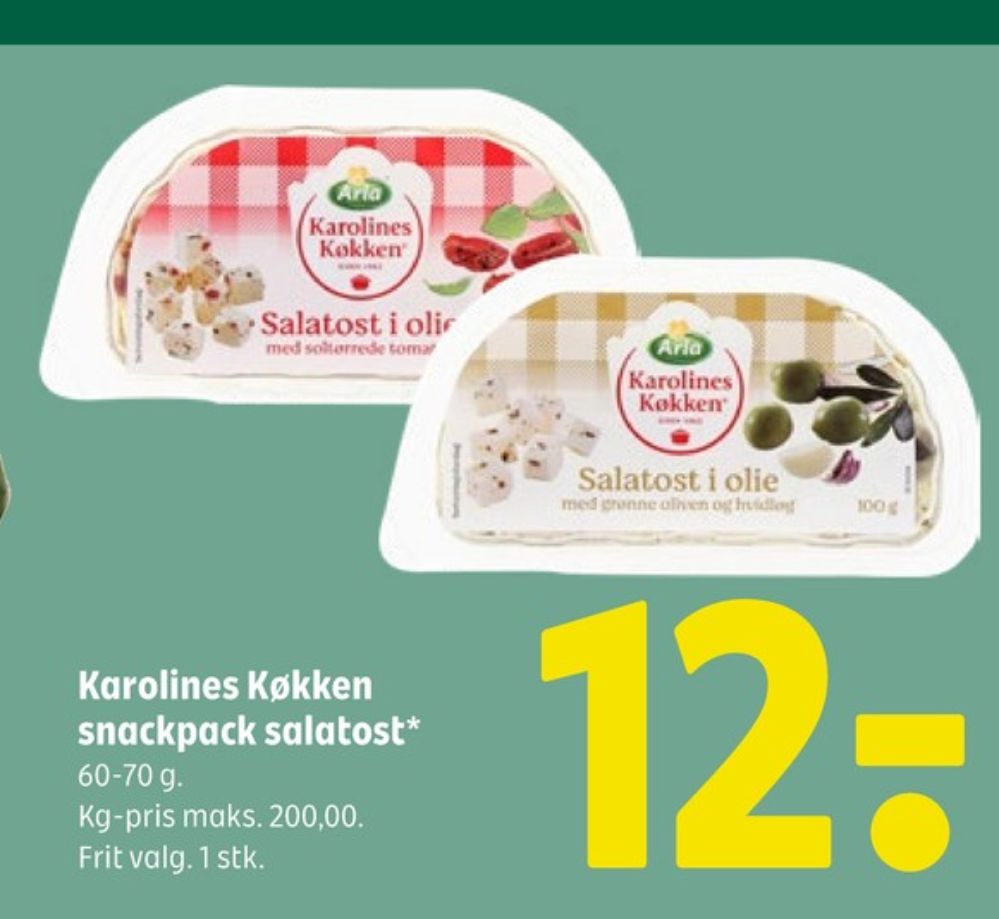 Karolines, Salatost med oliven og hvidløg