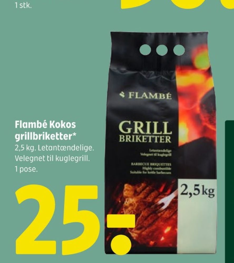 Flambé, Grillbriketter
