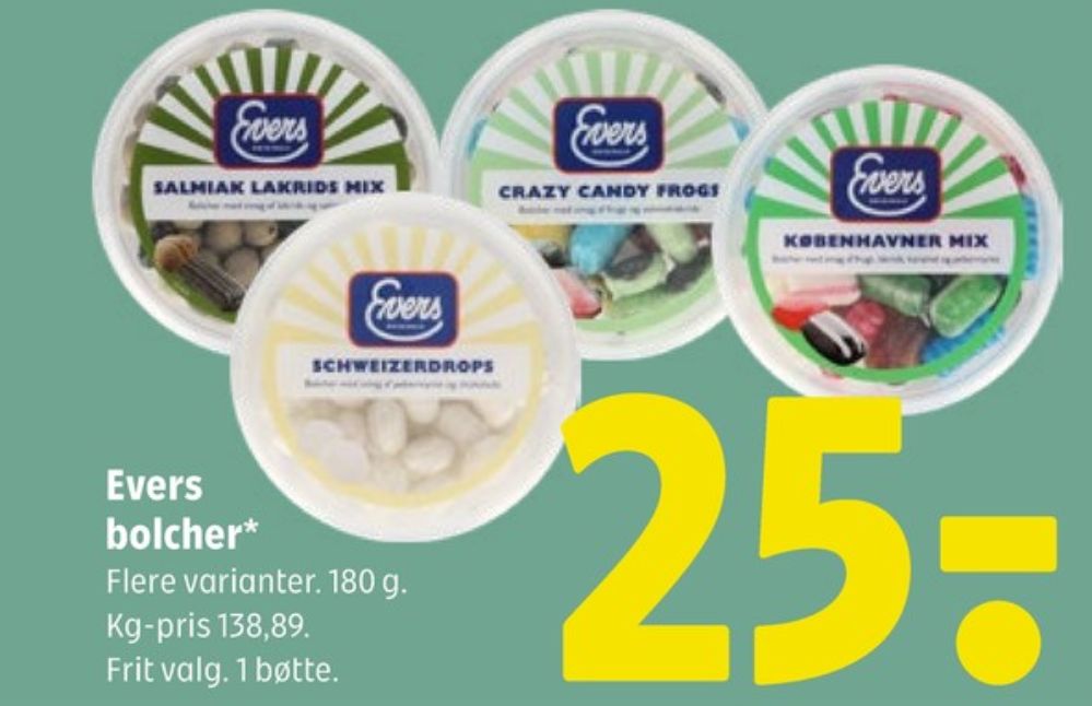 Evers Salmiak Lakrids Mix, Bolsjer