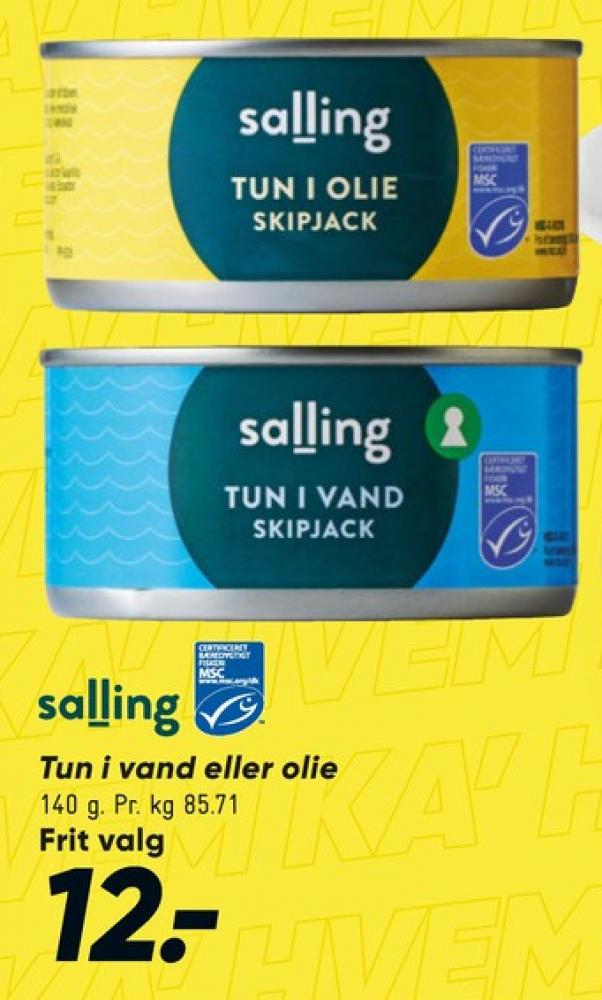 Salling, Tun i vand