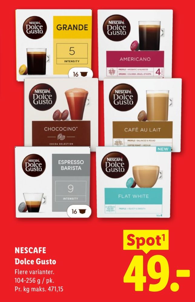 Cafe René Dolce Gusto, Kaffekapsler Flat White