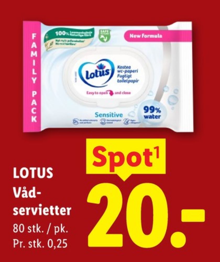 Lotus Moist Sensitive, Fugtigt toiletpapir