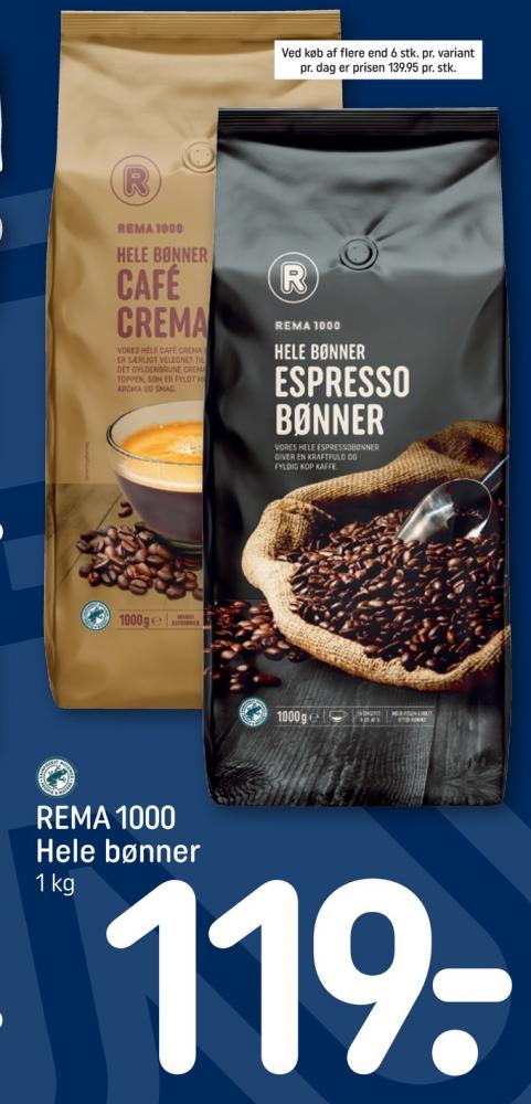 Rema 1000 Cafe Crema, Kaffebønner