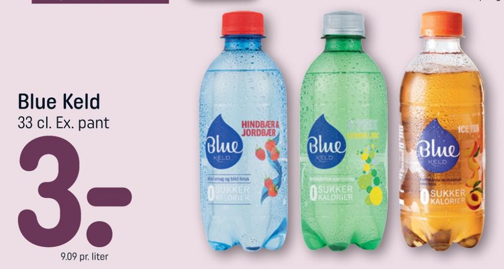 Blue Keld Hindbær & Jordbær, Mineralvand med brus hindbær og jordbær 9 pk.