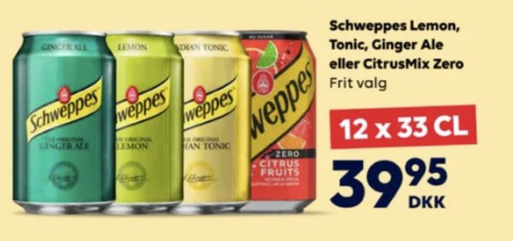 Schweppes Lemon, Lemonsodavand 12 pk.
