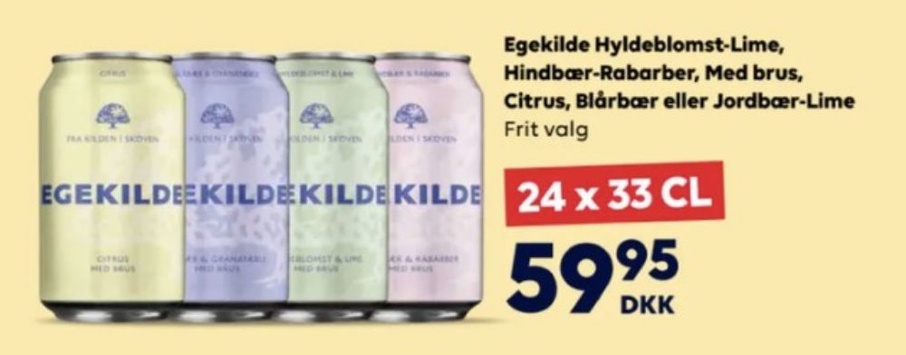 Egekilde Hyldeblomst-Lime, Mineralvand med brus 24 pk.
