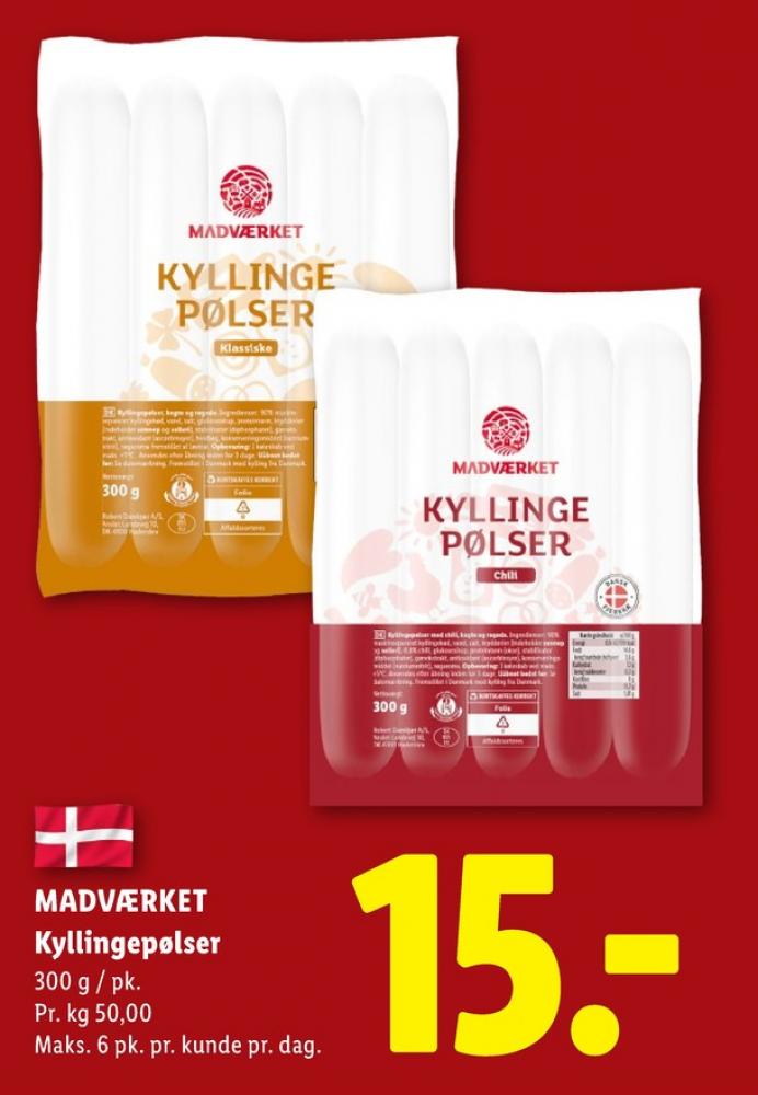 Madværket, Kyllingepølser Chili