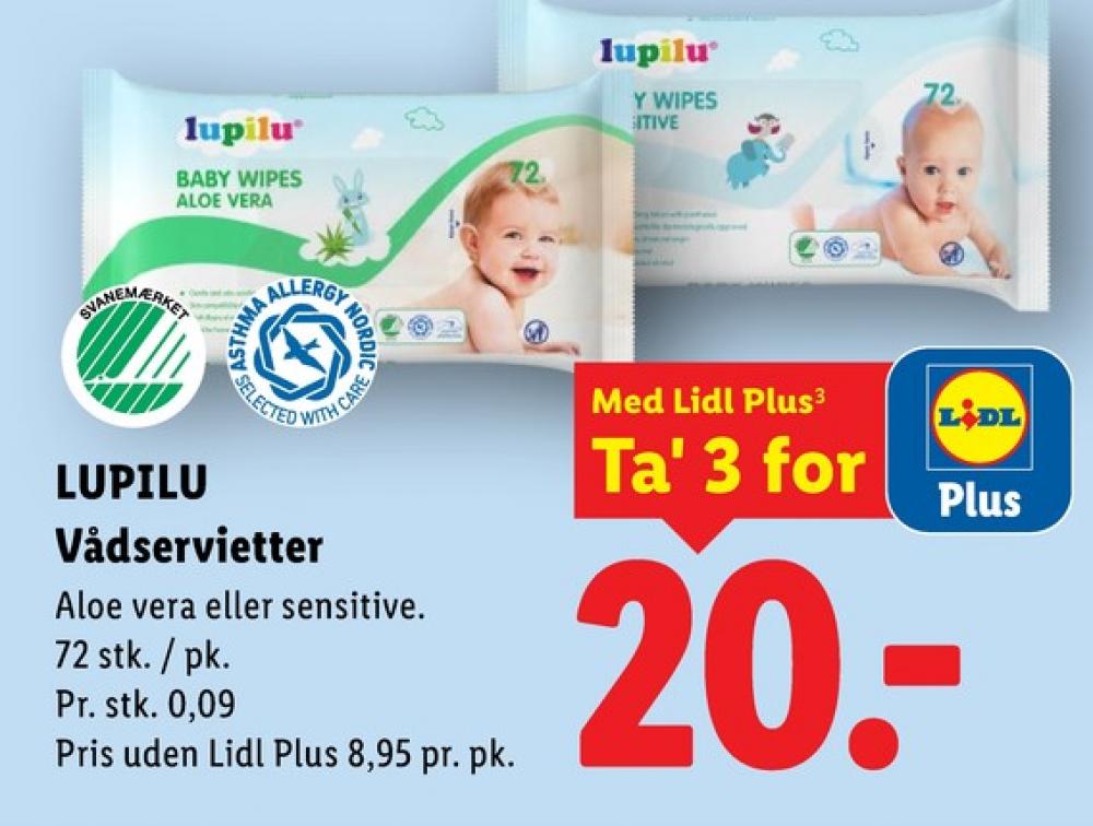 Lupilu, Vådservietter