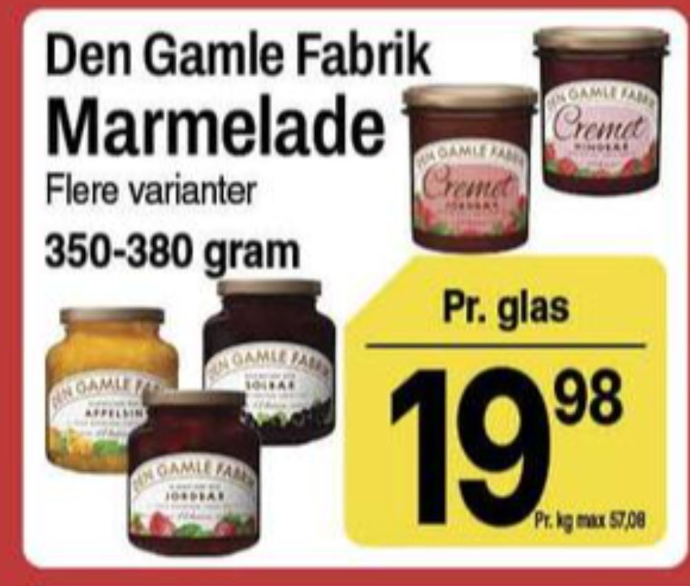 Den Gamle Fabrik, Cremet Hindbærmarmelade