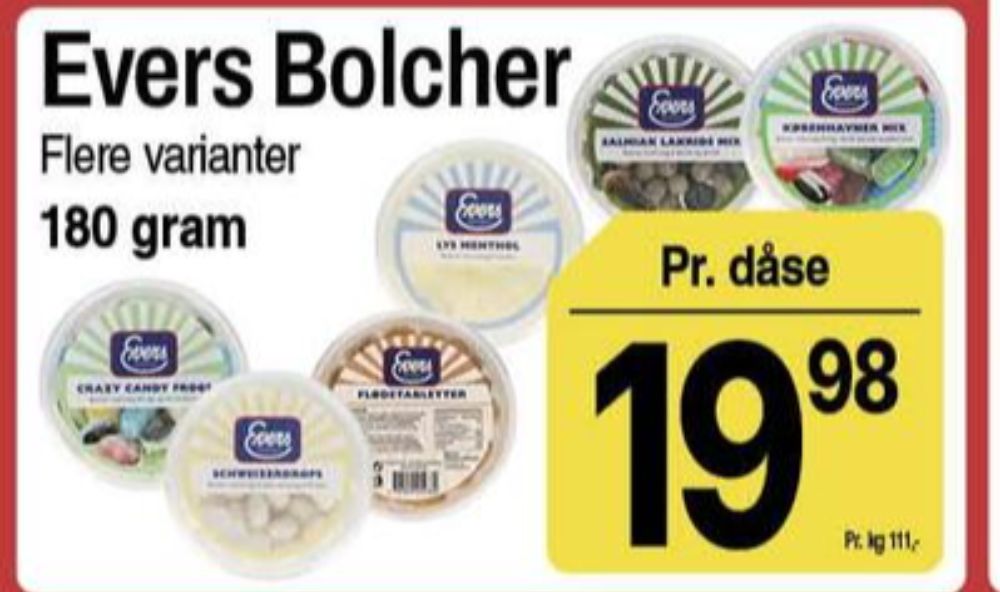 Evers Salmiak Lakrids Mix, Bolsjer