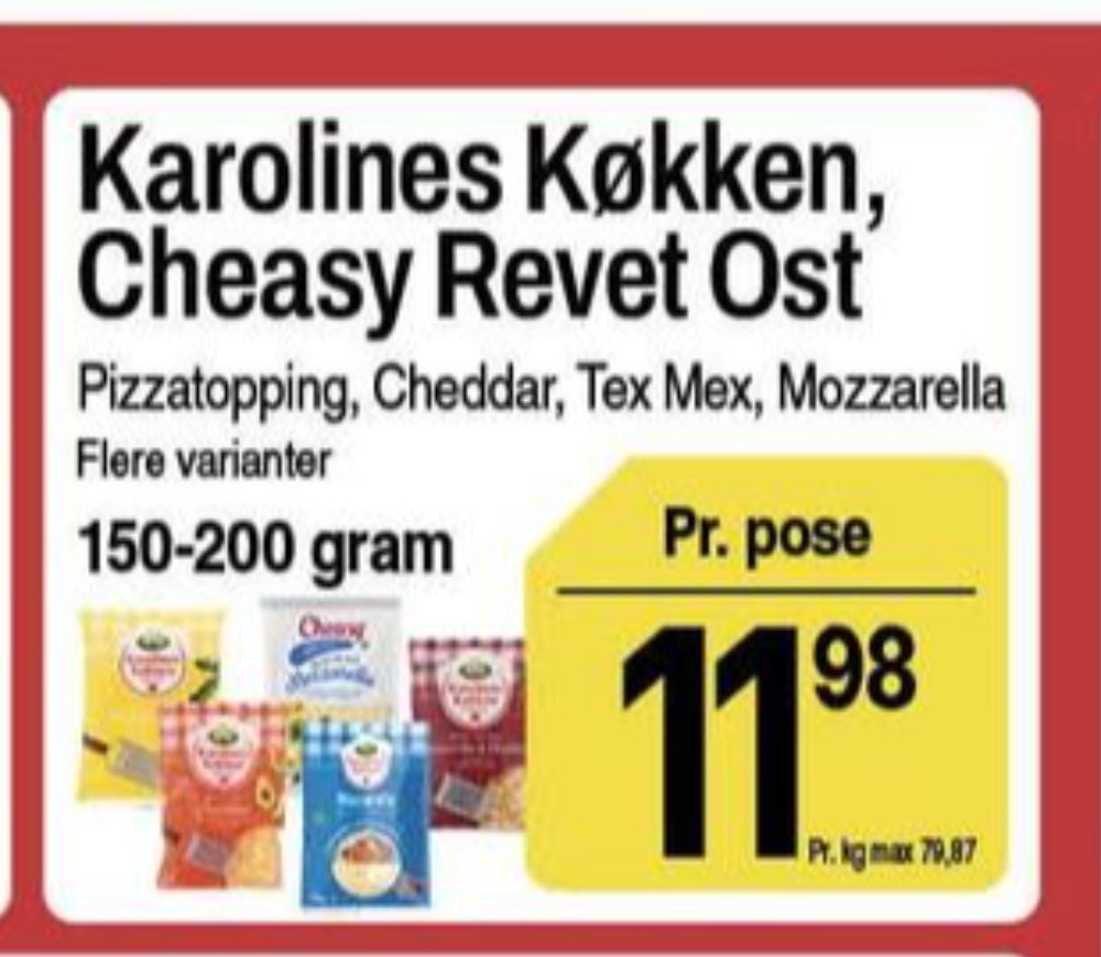 Karolines, Revet ost Mozzarella
