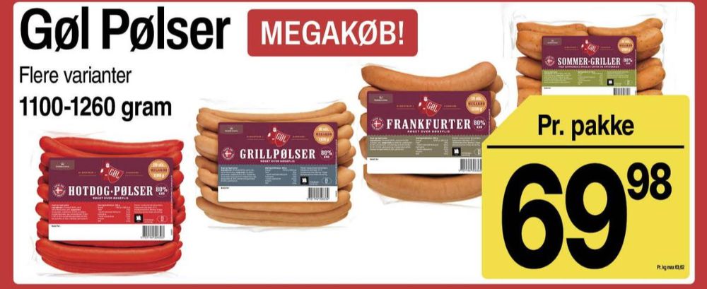Gøl, Hotdogpølser