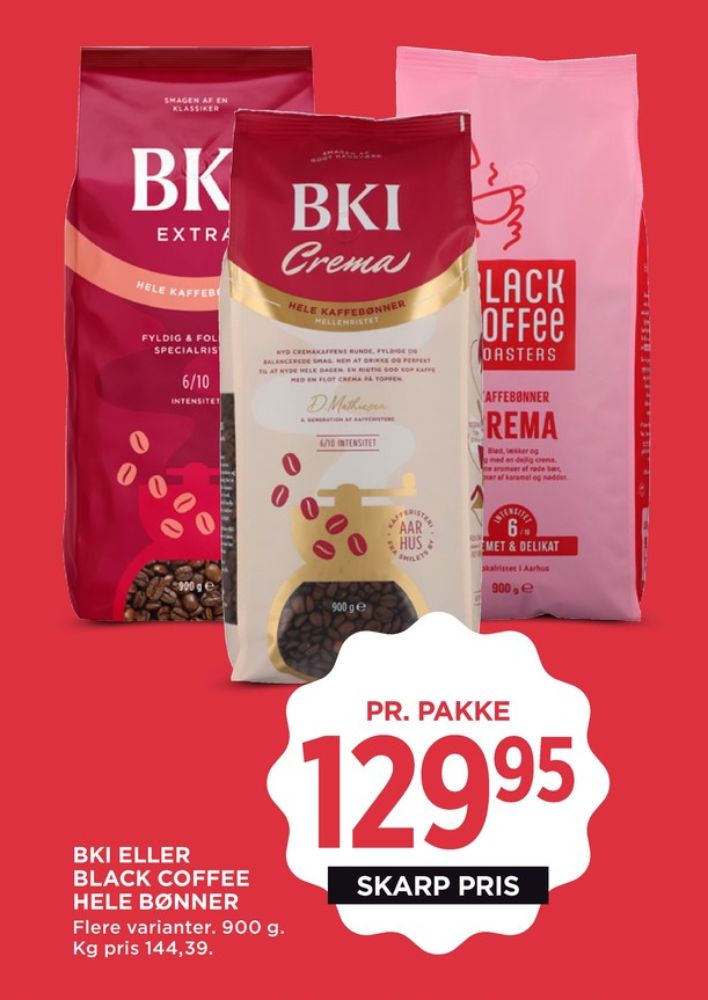 Black Coffee Crema, Kaffebønner
