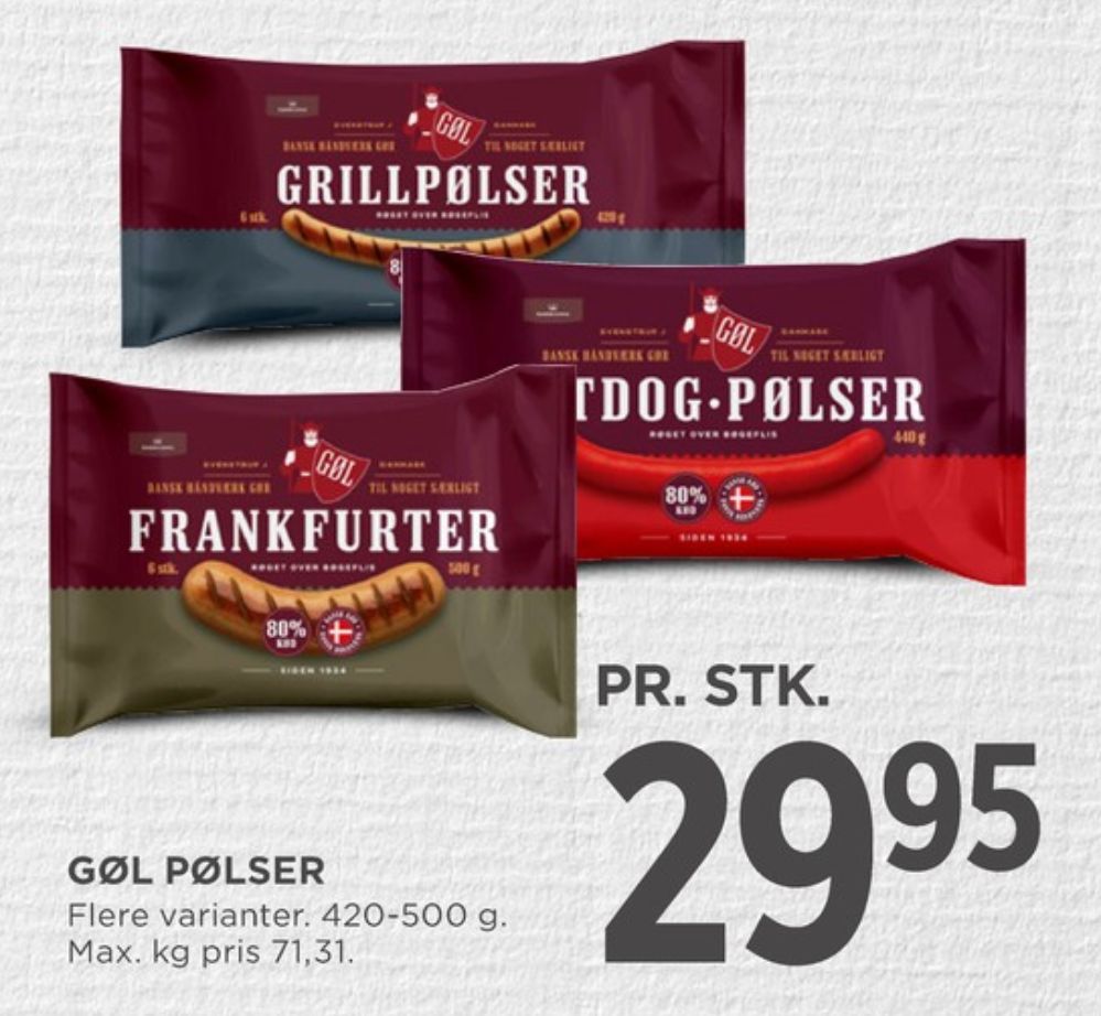 Gøl, Hotdogpølser