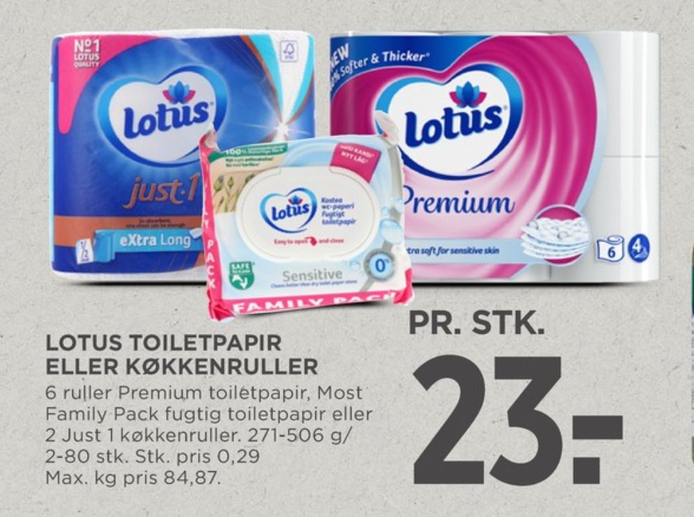 Lotus Moist Sensitive, Fugtigt toiletpapir