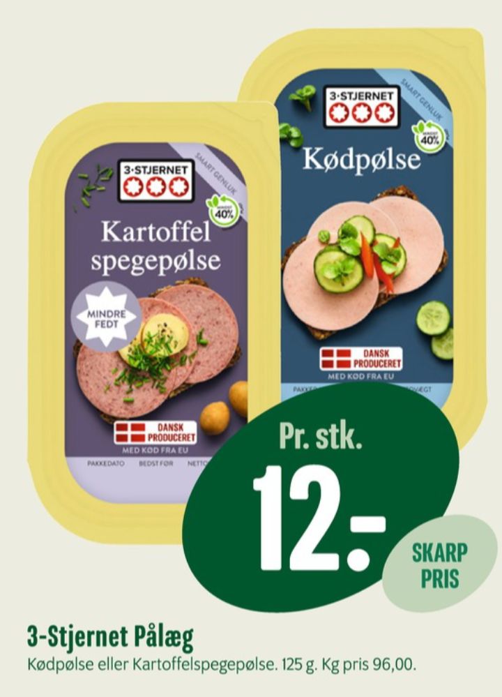 3-stjernet Gul bordpak, Kødpølse