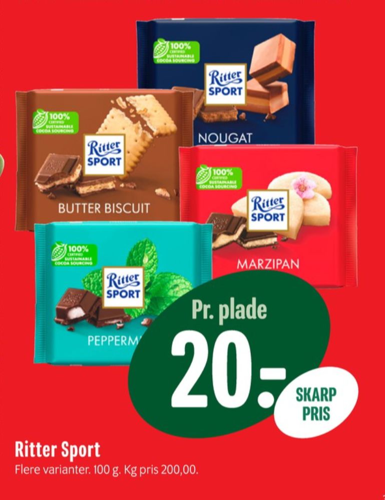 Ritter Sport, Chokoladeplade Butter Biscuit