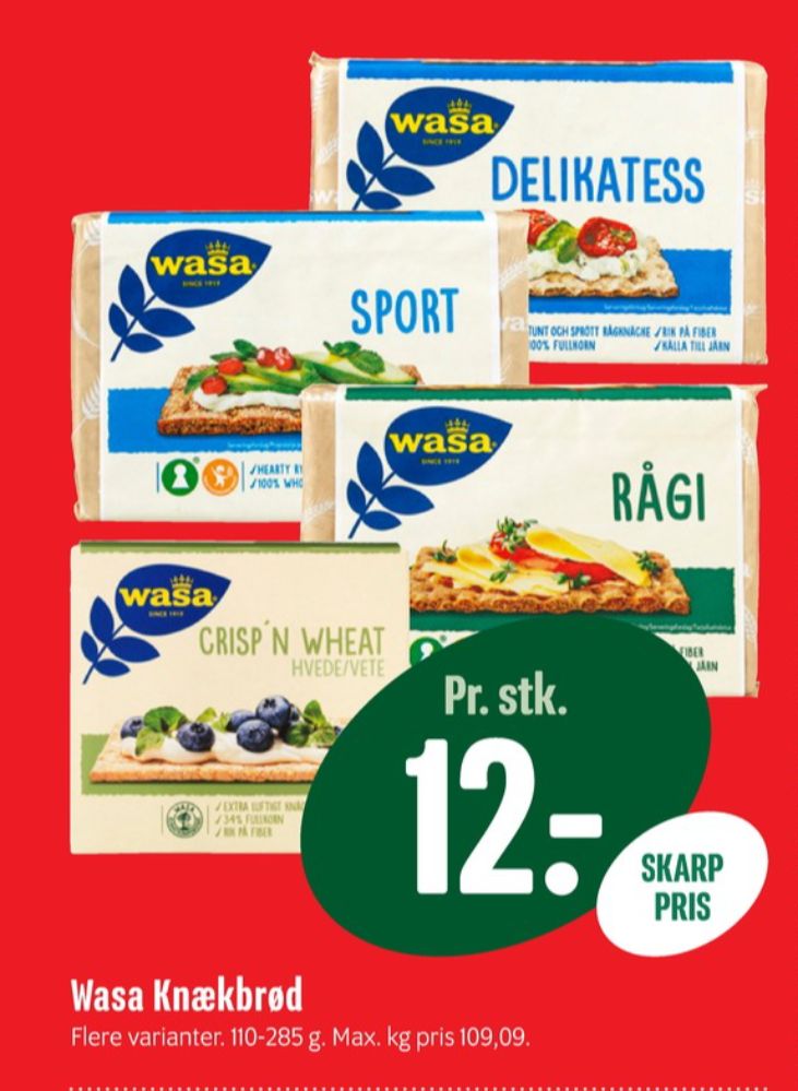 Wasa, Sport knækbrød