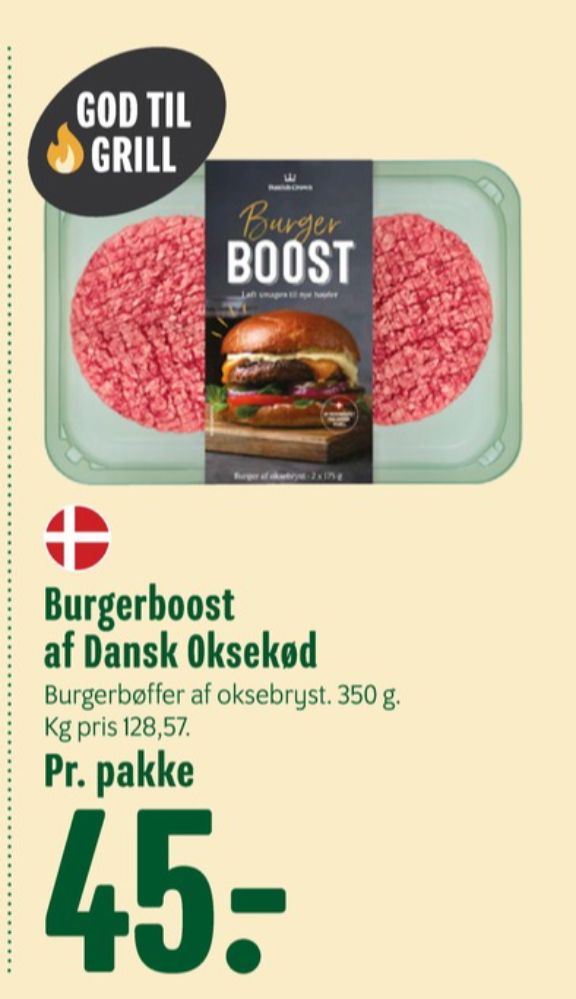 Danish Crown Burger Boost, Hakkebøffer