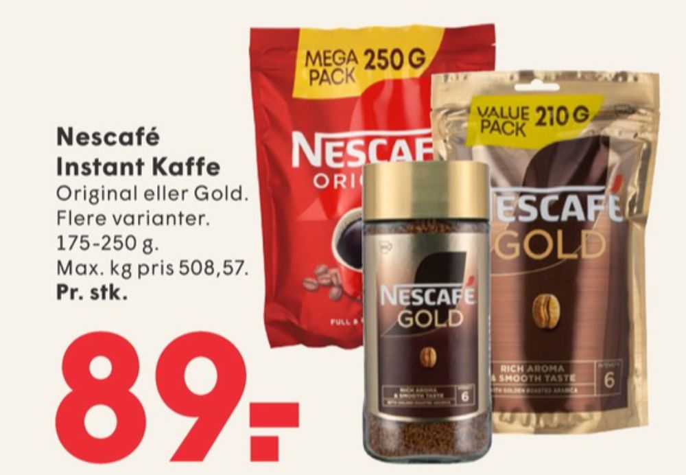 Nescafe Original, Instant Kaffe