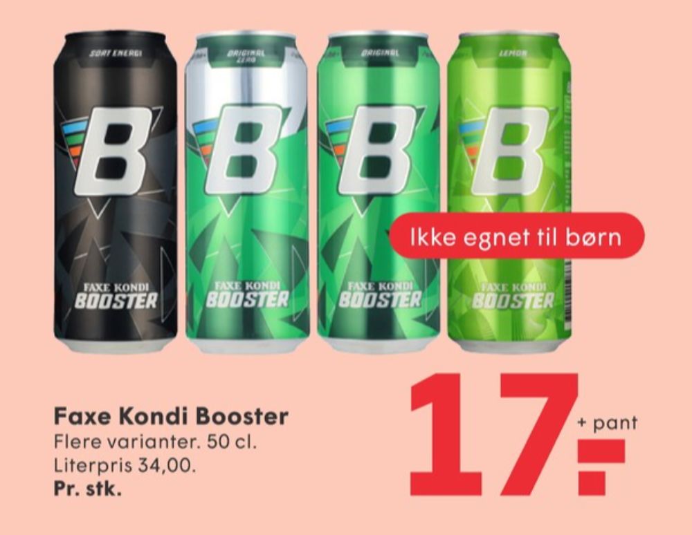 Faxe Kondi Booster Sort, Energidrik