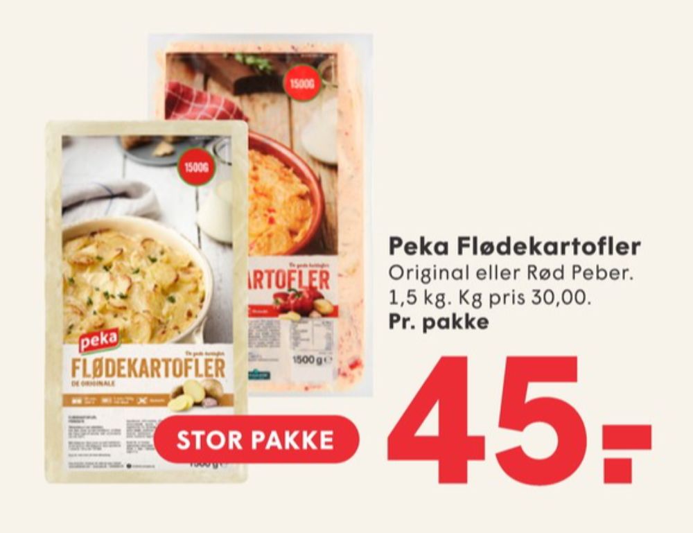 Peka, Flødekartofler med peberfrugt