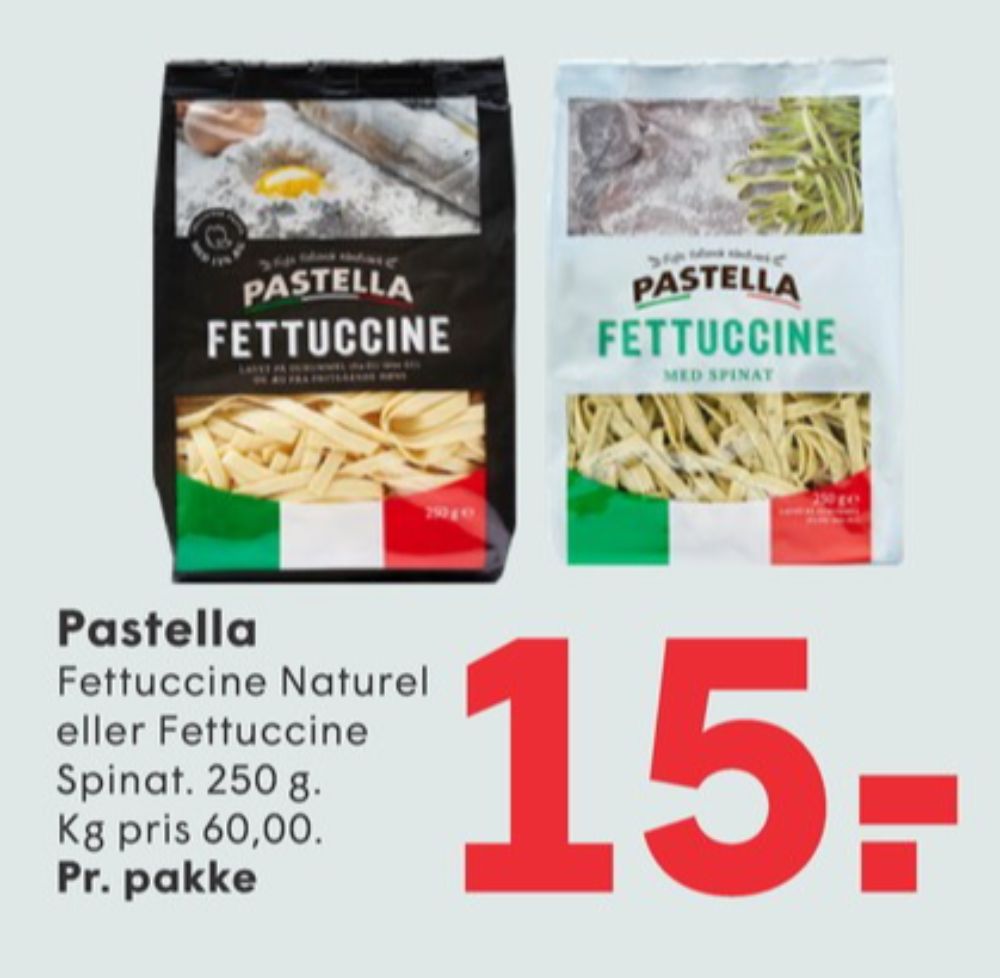 Pastella, Fettuccine Spinat
