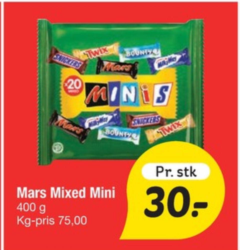 Mars Mixed Minis, Chokoladebar